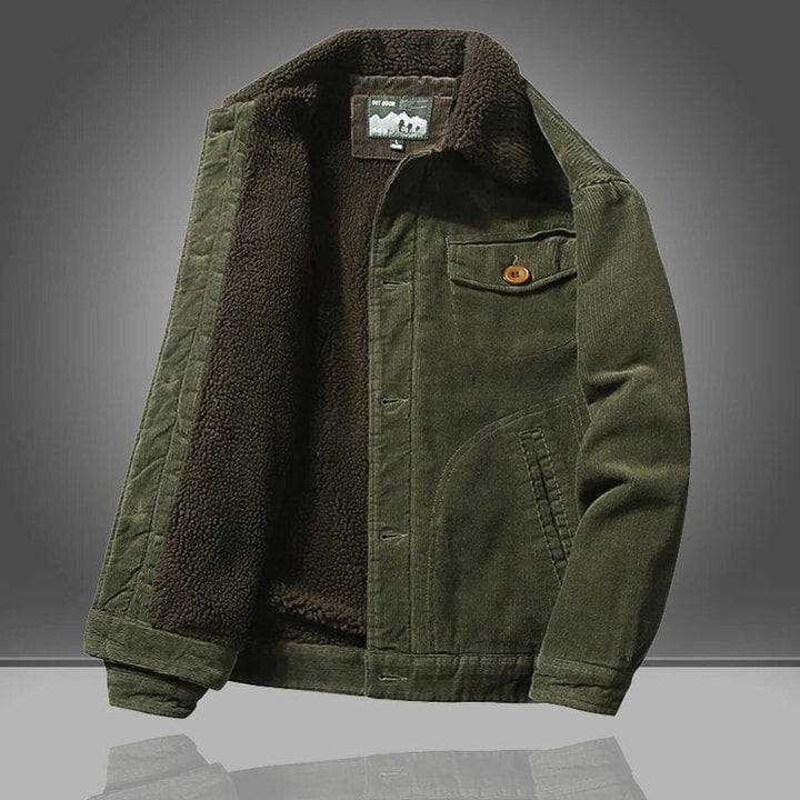 Levoire | Veste En Polaire À Manches Longues Chaudes Avec Boutons Vert