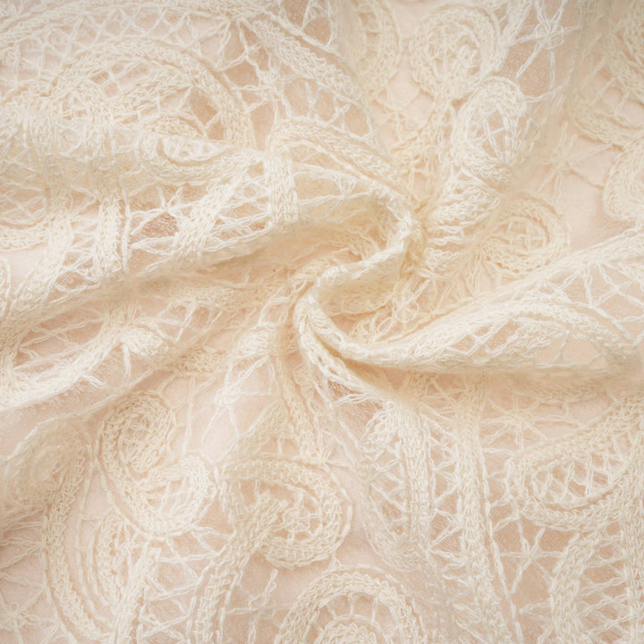 Levoire | Robe À Manches Courtes En Dentelle Blanche À Décolleté En V