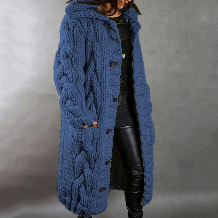 Gallanto - Manteau en tricot douillet pour femmes Bleu