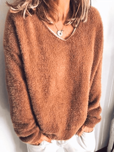 Levoire | Vêtements pour femmes Pulls pour femmes Sweat-shirt en polaire super doux avec col en V