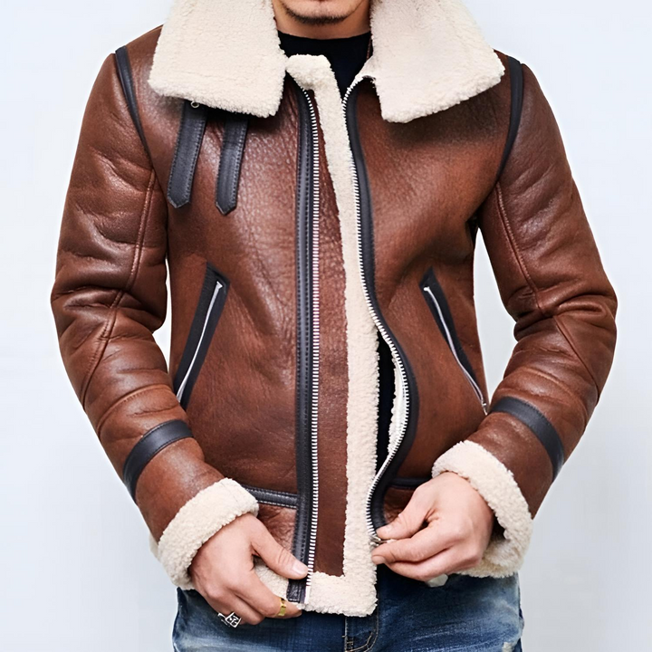 Levoire | Veste avec Doublure en Sherpa et Résistance à l'Eau pour l'Hiver Marron