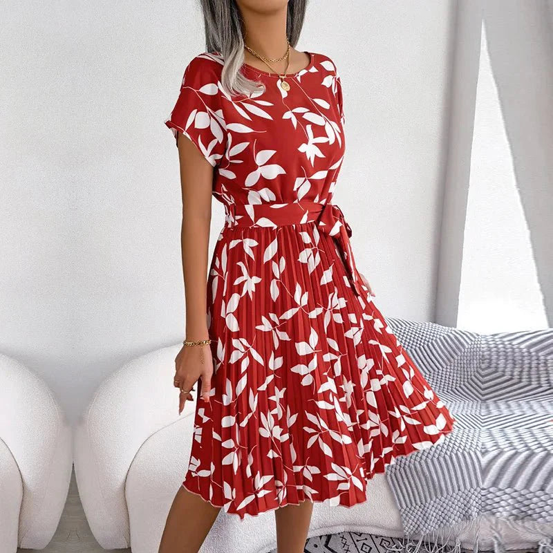 Levoire | Mini Robe À Manches Courtes Imprimée Rot Piano
