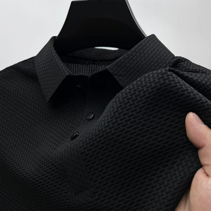 Levoire | Chemise polo confortable en soie Noir