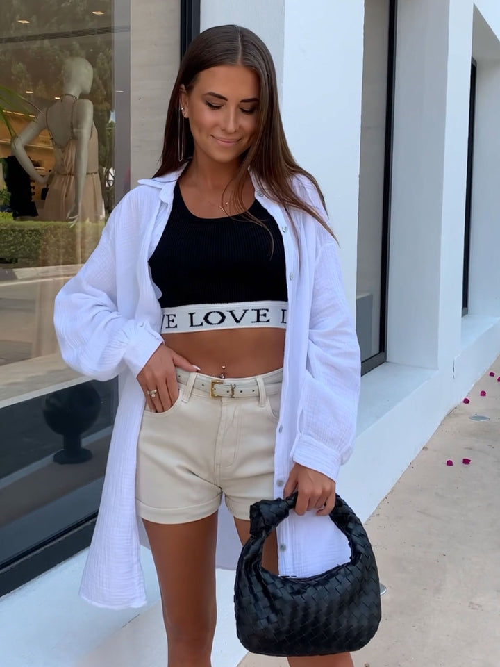Levoire | Blanc Musselini Chemise Longue
