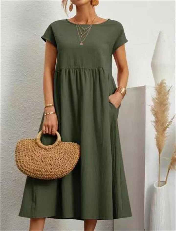 Levoire | Robe D'Été Pour Femmes Robe Midi Décontractée Sans Bretelles Bleu foncé