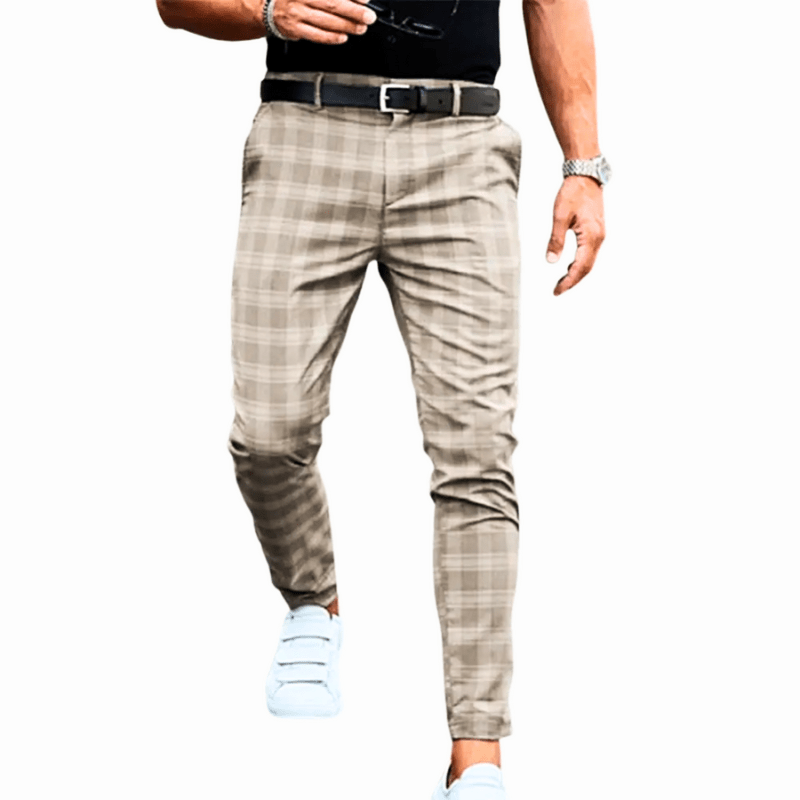 Levoire | Pantalon Carreaux Chic Homme Khaki