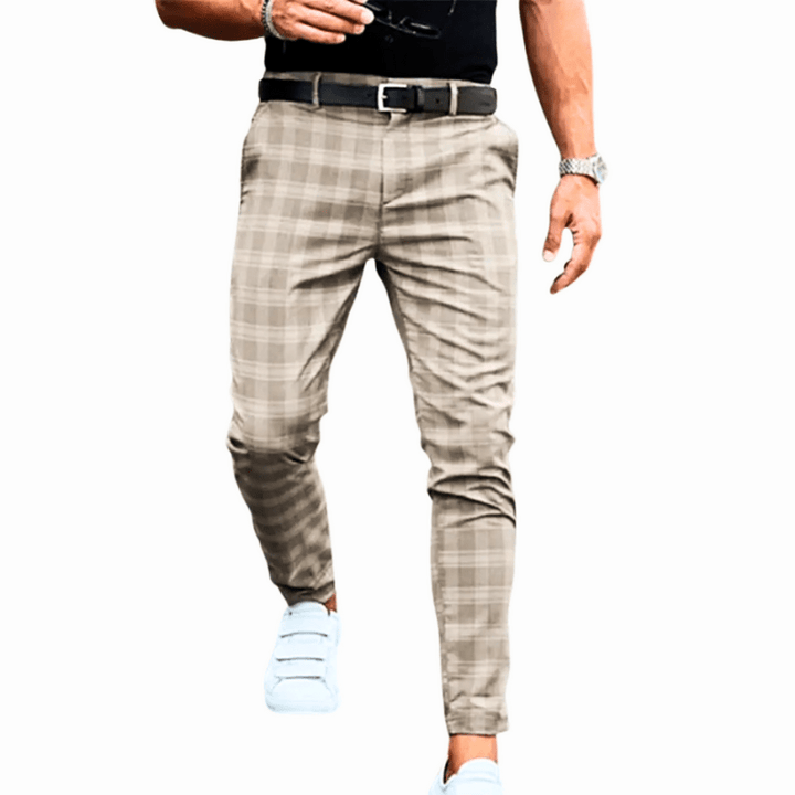 Levoire | Pantalon Carreaux Chic Homme Khaki