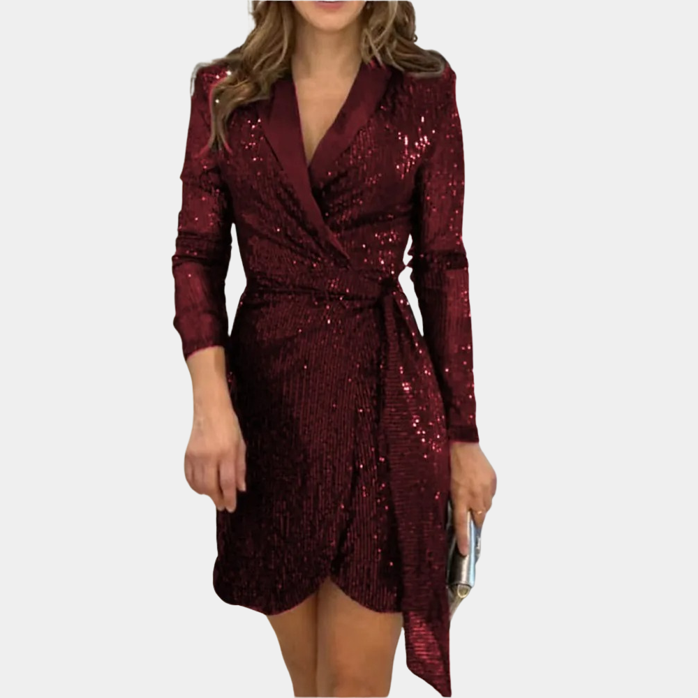Levoire | Élégante Robe-Blazer Pour Femmes Avec Ceinture Rot