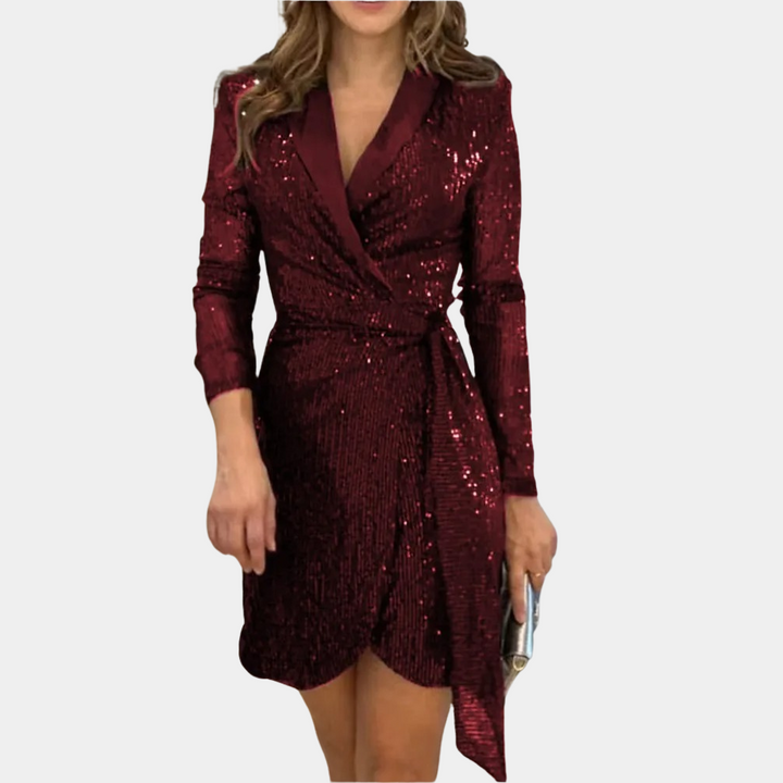 Levoire | Élégante Robe-Blazer Pour Femmes Avec Ceinture Rot