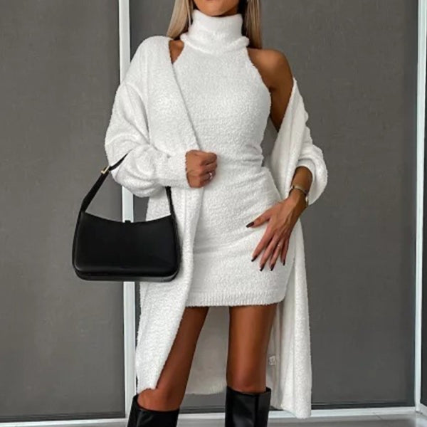 Levoire | Robe et gilet en tricot Set Blanc