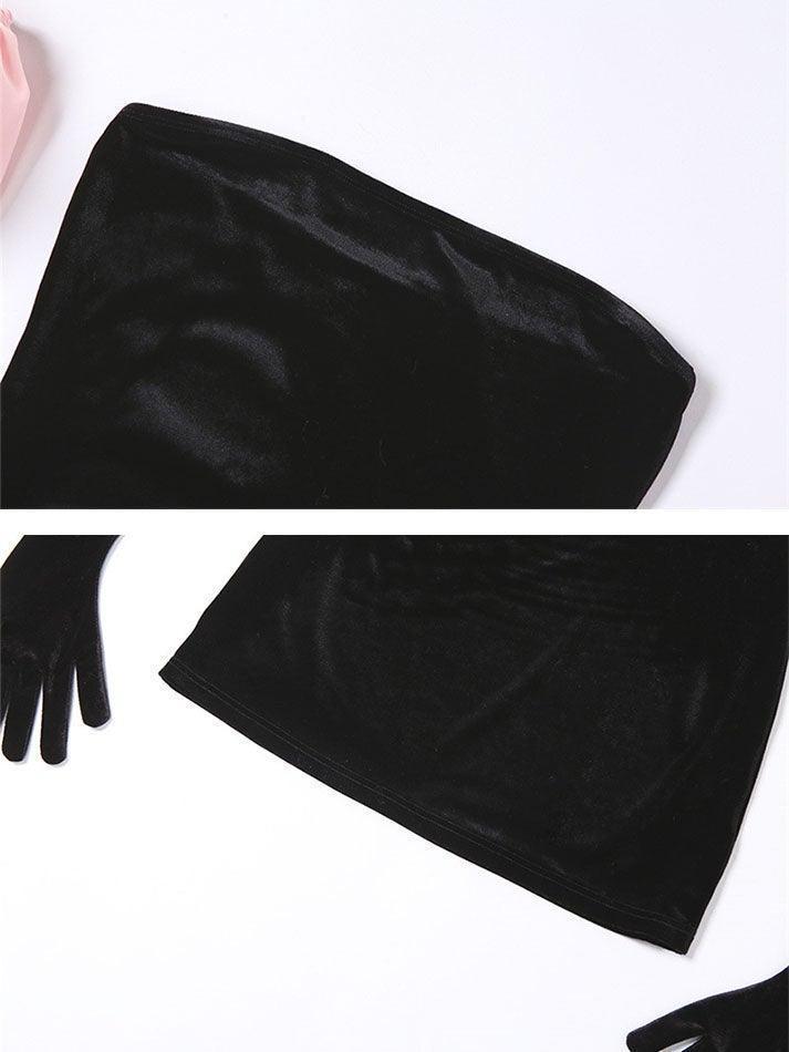 Levoire | Gants Détails Manches Bouffantes Robe Mini De Fête