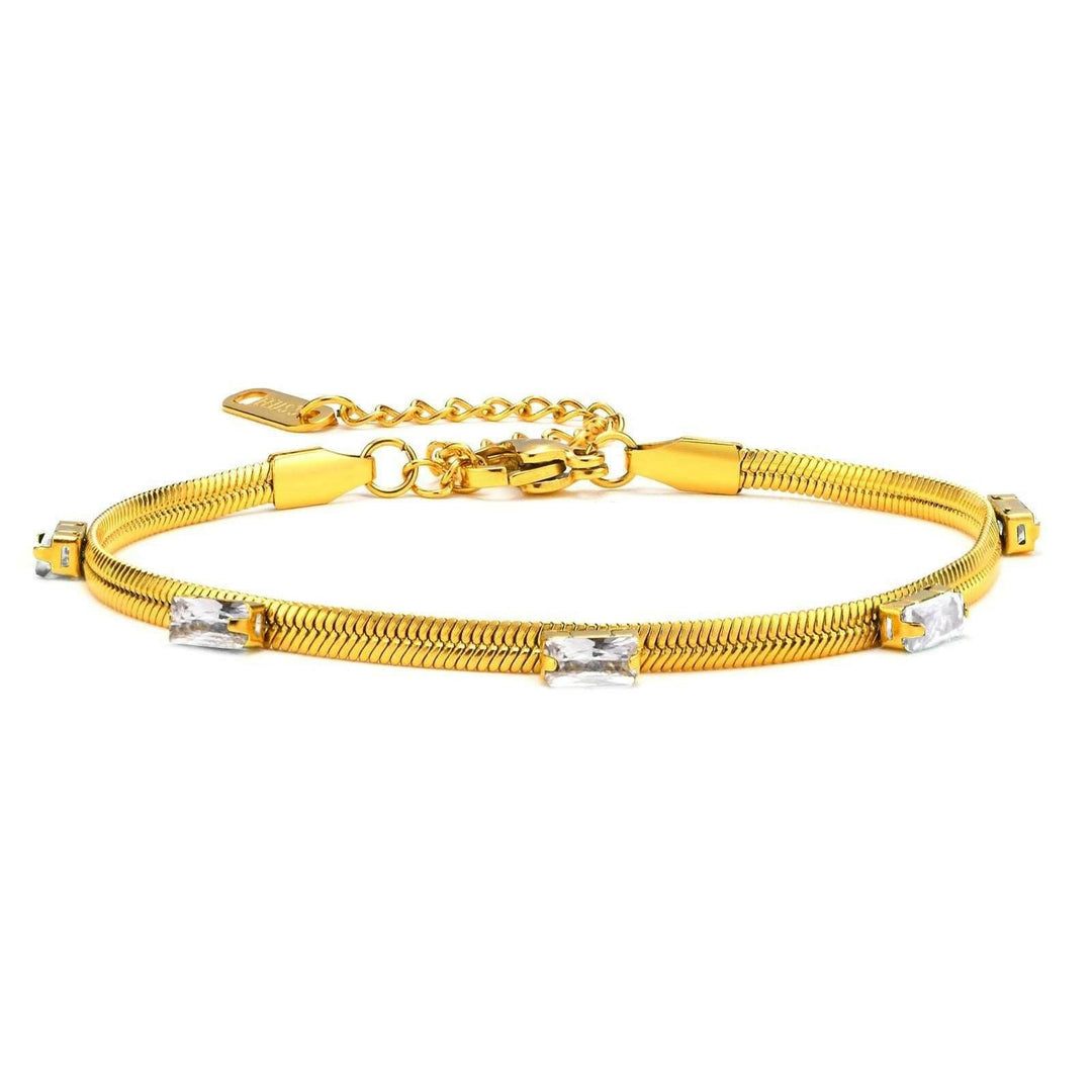 Levoire | Ensemble De Bijoux En Chaîne Serpent En Or Avec Zircon Cubique Bracelet avec pierre