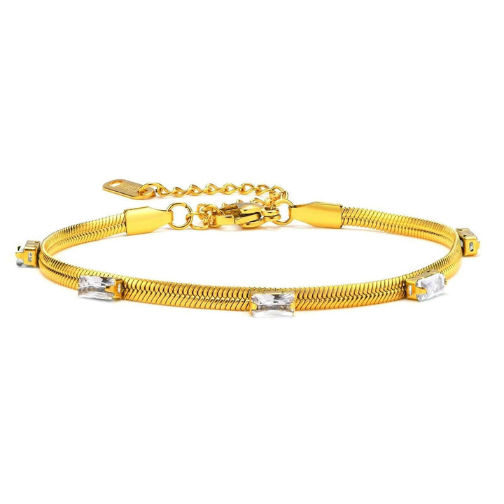 Levoire | Ensemble De Bijoux En Chaîne Serpent En Or Avec Zircon Cubique Bracelet avec pierre