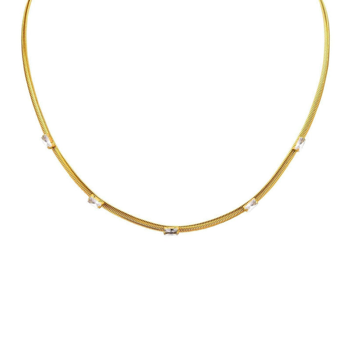 Levoire | Ensemble De Bijoux En Chaîne Serpent En Or Avec Zircon Cubique Collier avec pierre