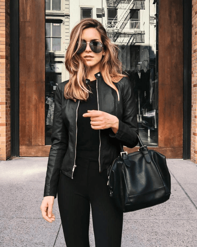 Levoire | Veste Femme Slim Fit Veste en Cuir Femme Parfaite Pour L'Automne Tendance & Décontractée