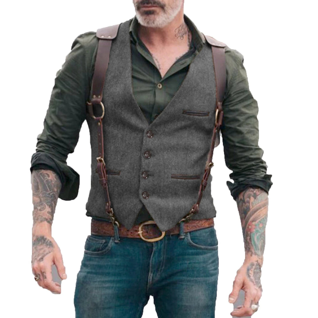 Levoire | Gilet pour hommes motif hallowristi Gris