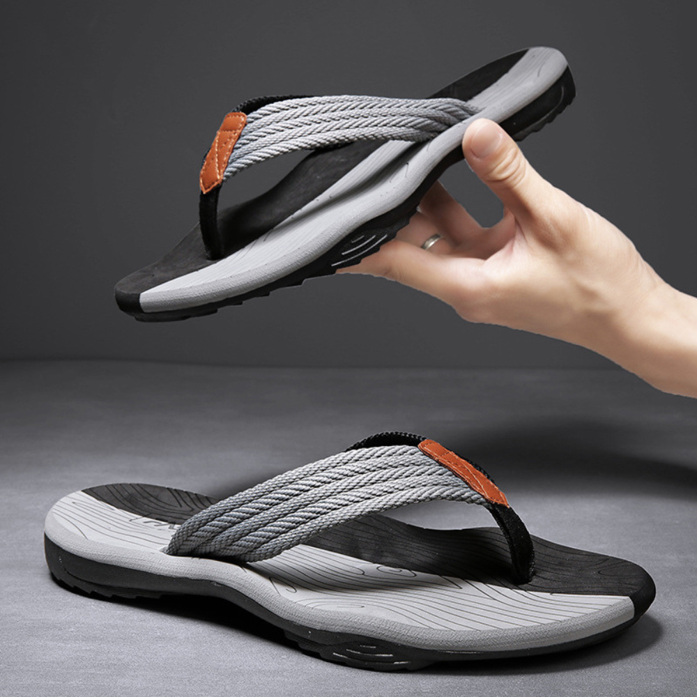 Levoire | Sandales À Doigts De Pied Orthopédiques Confortables Et Douces Gris-Noir
