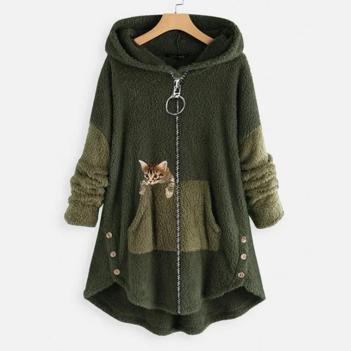 Levoire | Veste En Fleece À Manches Longues Avec Capuche Et Fermeture Éclair Vert