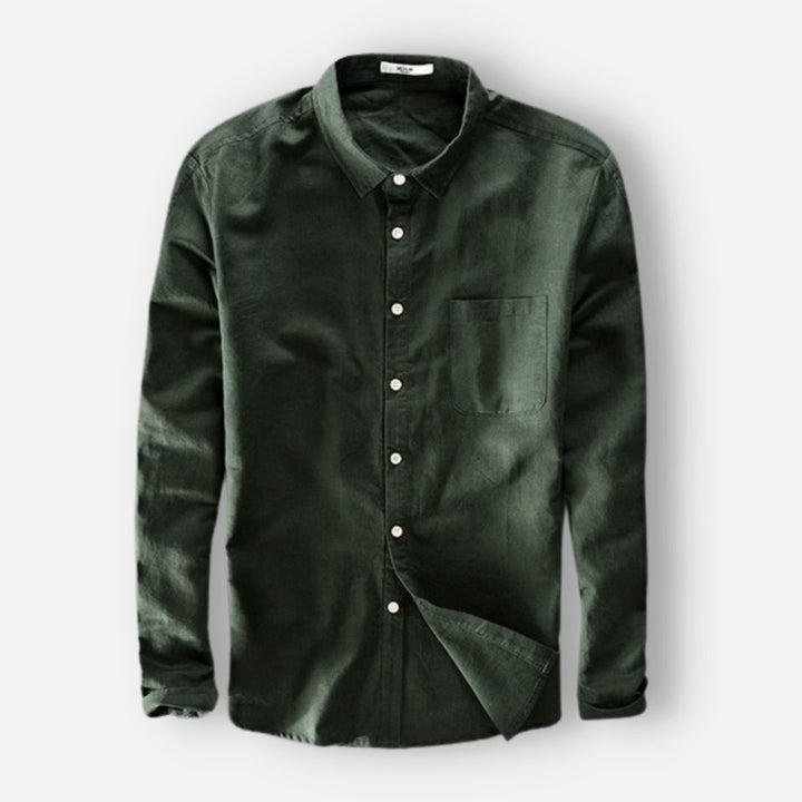 Levoire | Chemises Longues À Manches Confortables Avec Bouton Et Poche Vert