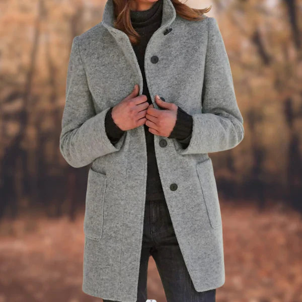 Levoire | Manteau Pour Femmes Avec Boutons Gris