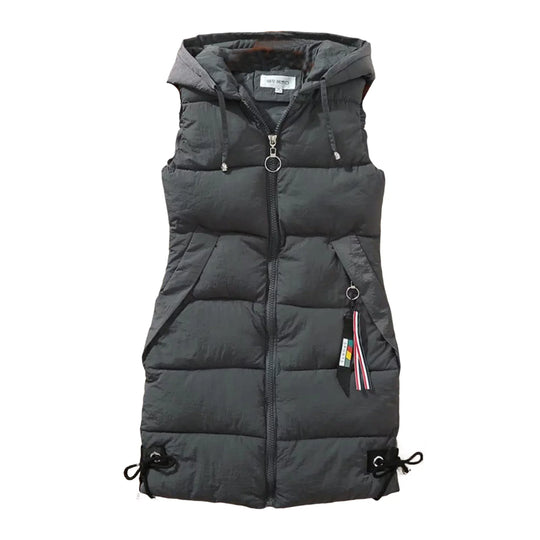 Levoire | Veste À Capuche Chaude Sans Manches Avec Poches Zippées Gris