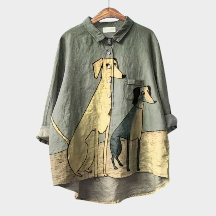 Levoire | Blouse Féminine À Manches Longues Chien 3