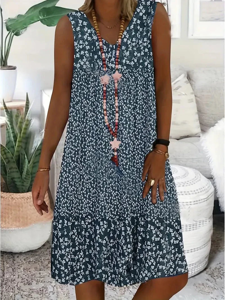 Levoire | Robe Sans Manches À Motifs Bleu