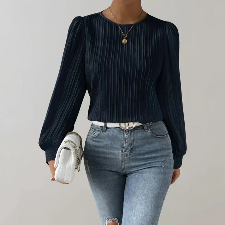 Levoire | Blouse Plissée Élégante Violet bleu