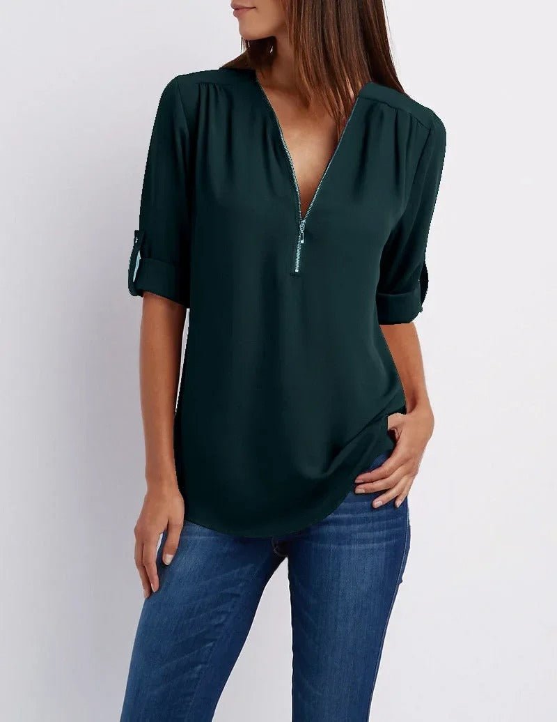 Levoire | Haut Avec Demi-Zip Vert foncé