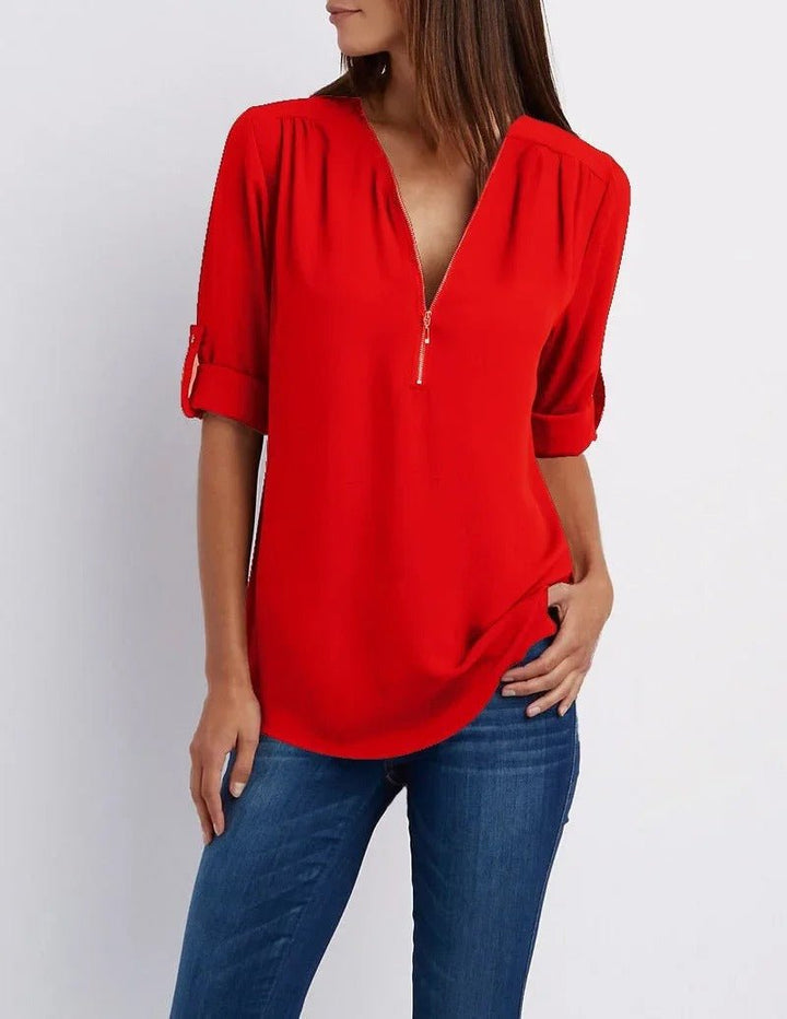 Levoire | Haut Avec Demi-Zip Rot