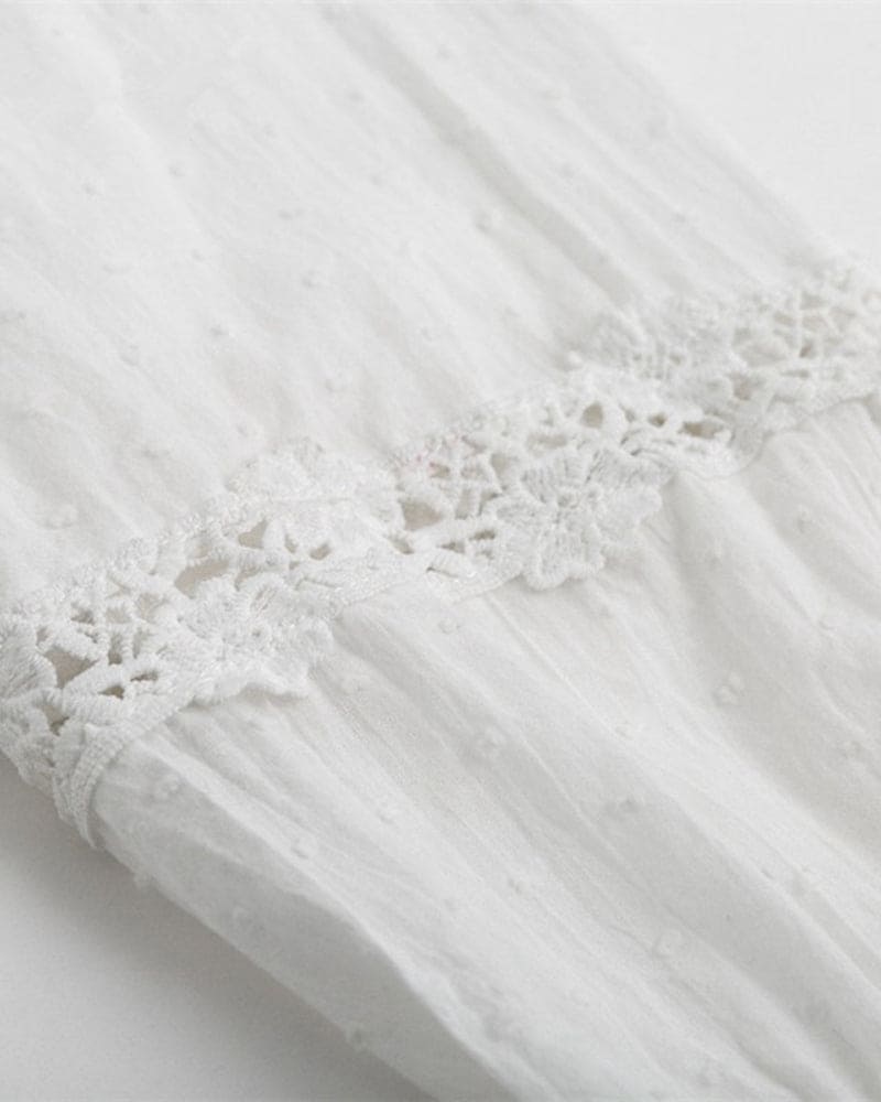 Levoire | Élégante Chemise Blanche À Motif À Petits Points