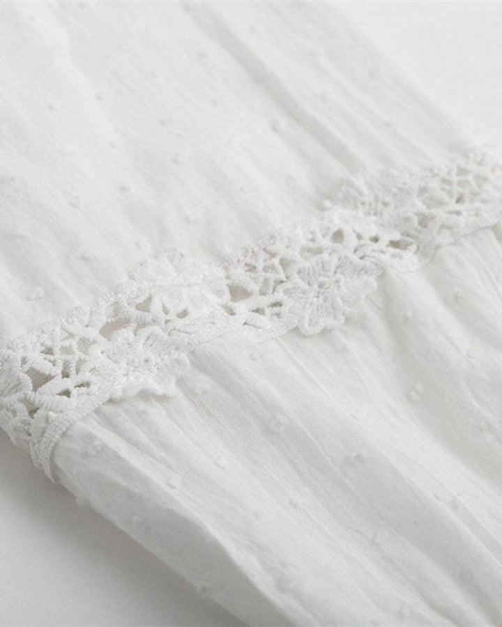 Levoire | Élégante Chemise Blanche À Motif À Petits Points