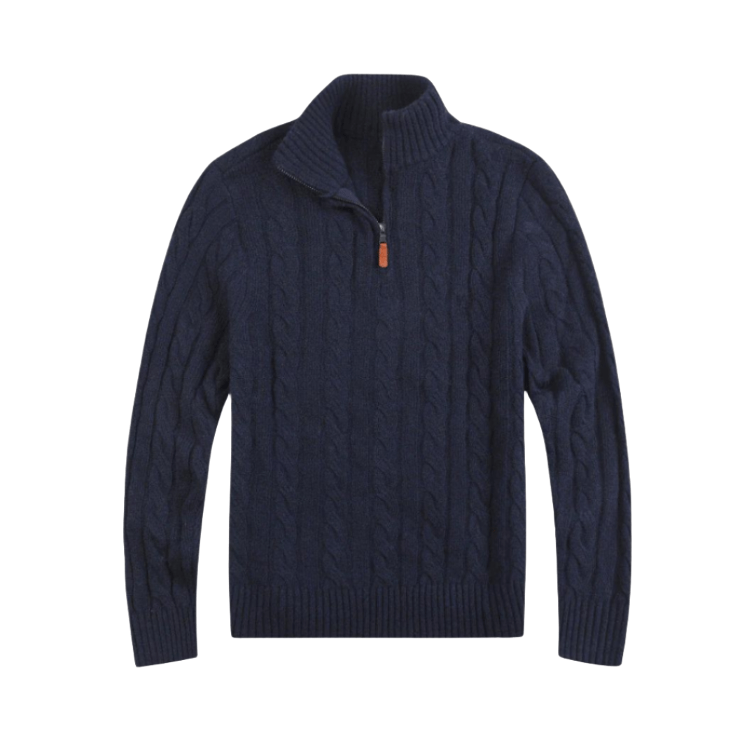 Levoire | Pull Demi-Zip Classique Homme Bleu marine