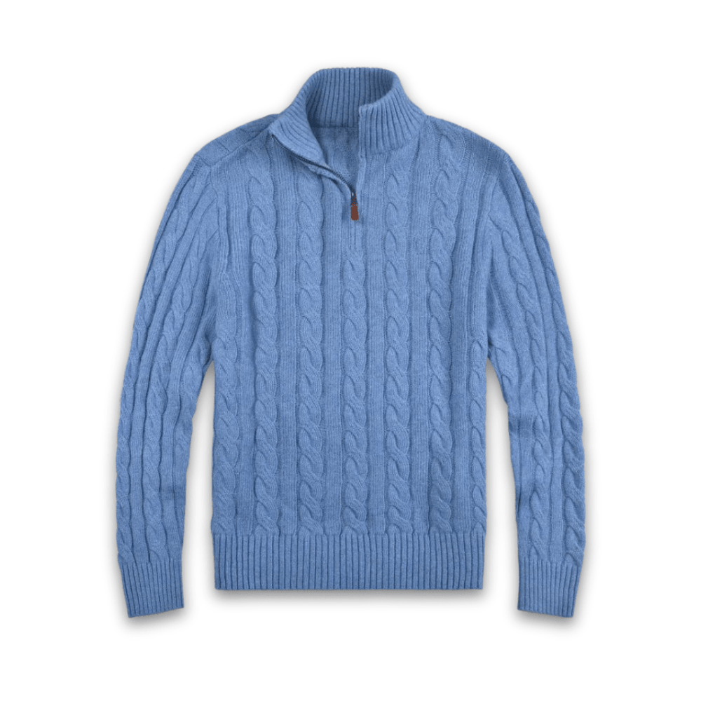 Levoire | Pull Demi-Zip Classique Homme Bleu clair