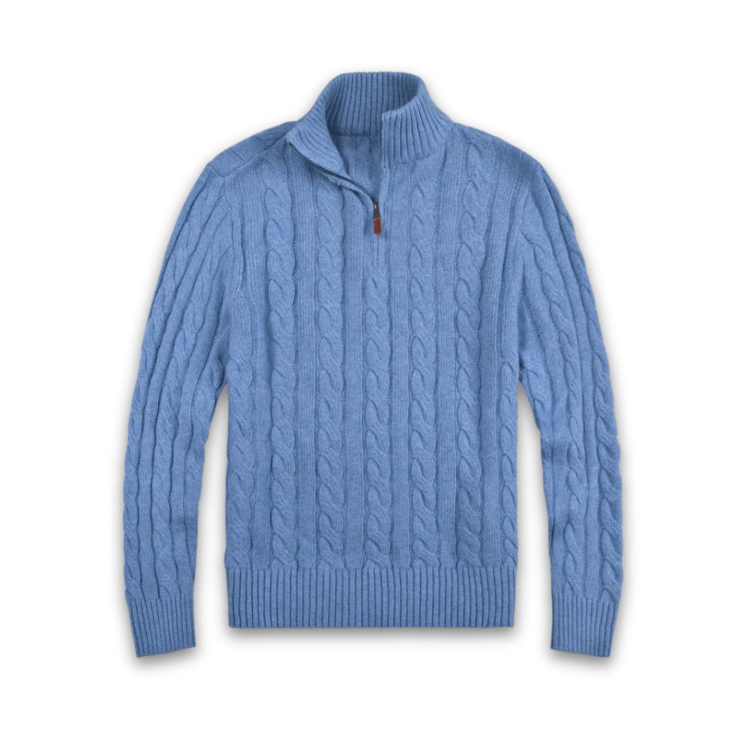Levoire | Pull Demi-Zip Classique Homme Bleu clair