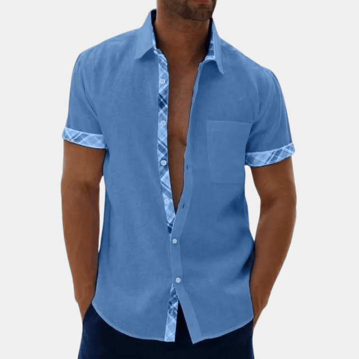 Levoire | Chemise pour homme légère et décontractée Blouse confortable Bleu