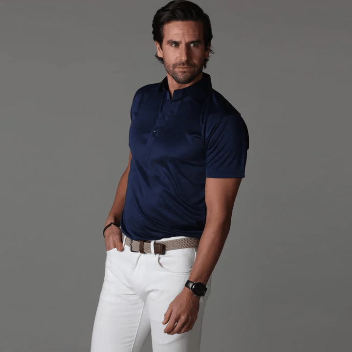 Levoire | Polo Coton Respirant Homme Bleu marine