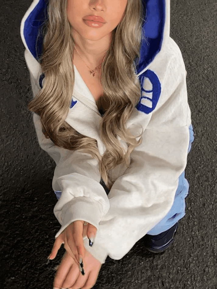 Levoire | Motif Cœur Sweat À Capuche Zippé
