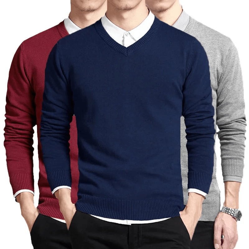 Levoire | Pull en coton premium avec col en V pour hommes, gilet