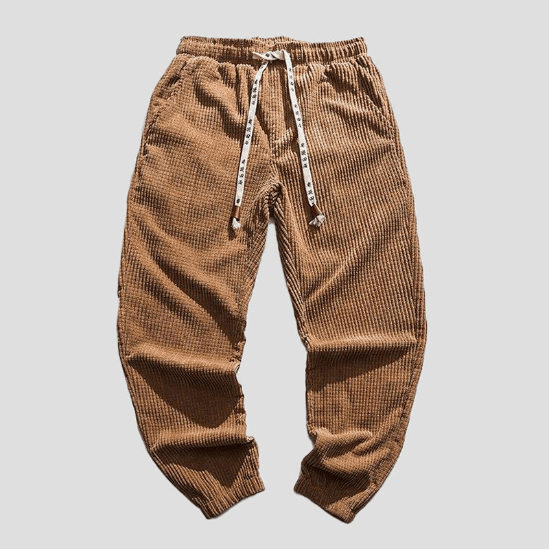 Levoire | Pantalon de jogging en velours côtelé confortable Chaleur et style à la mode Braun