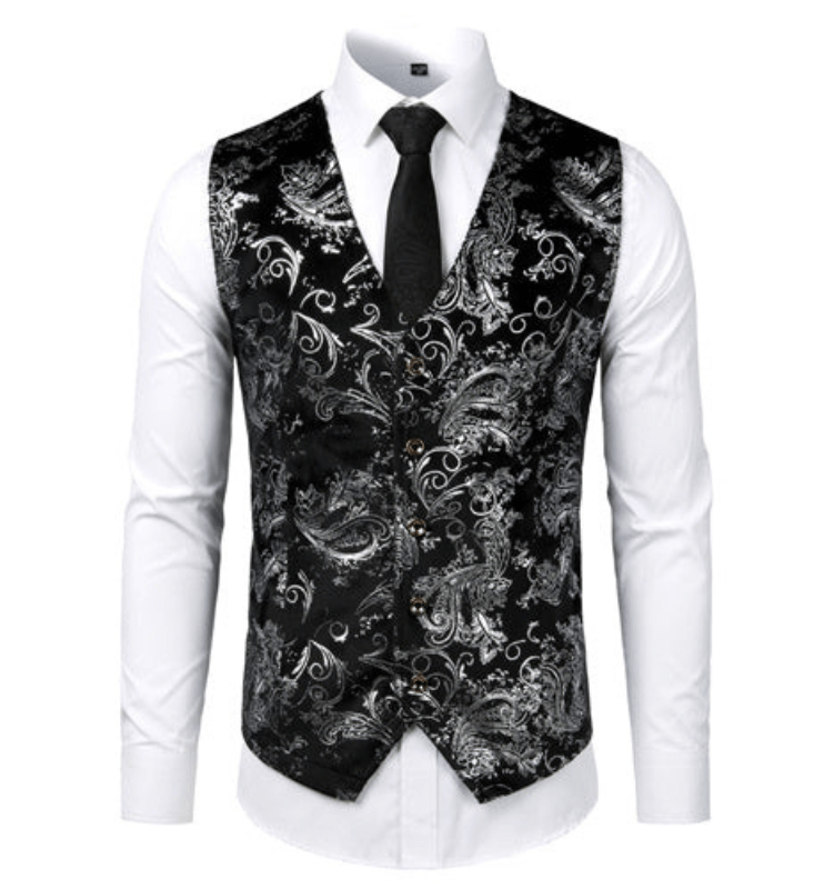 Levoire | Gilet Steampunk Vintage Homme Argent