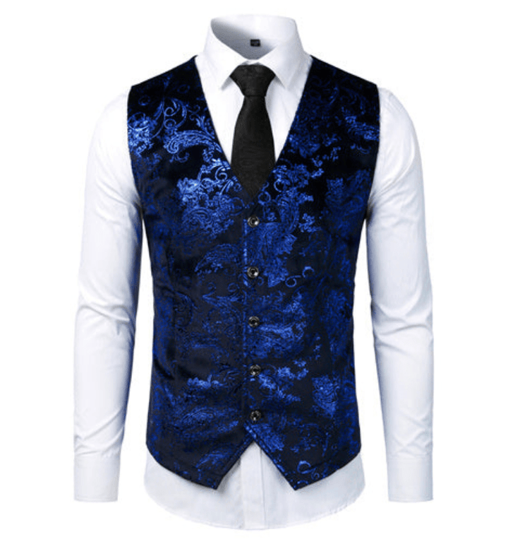 Levoire | Gilet Steampunk Vintage Homme Bleu foncé