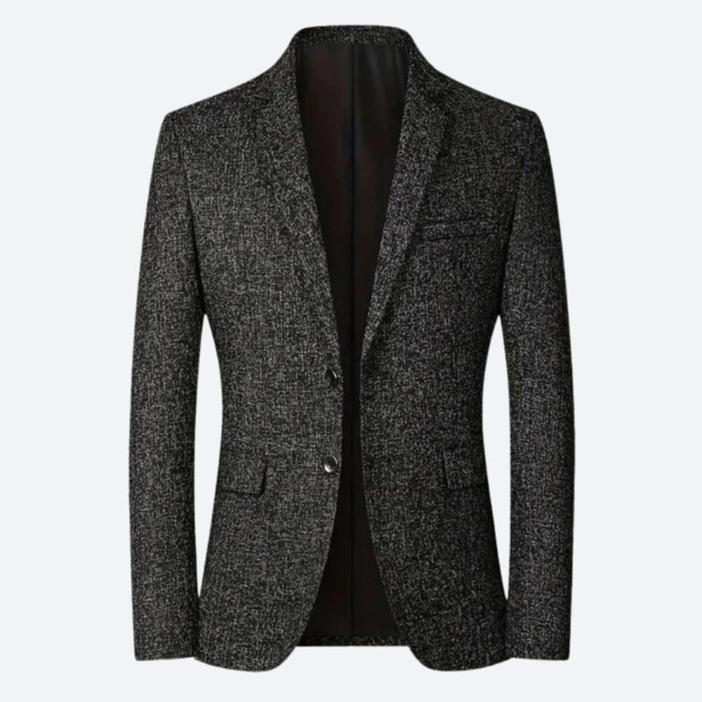 Levoire | Manteau long Slim Fit avec col, bouton et poches Noir