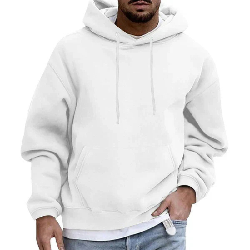 Levoire | Sweat À Capuche Surdimensionné Confortable À Manches Longues Avec Poches Blanc