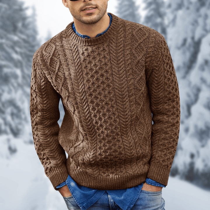 Levoire | Chemise à Manches Longues Confortable Col Rond Braun