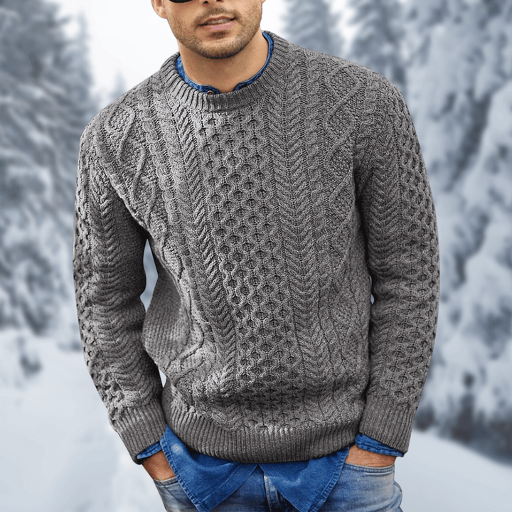 Levoire | Pull Comfortable À Manches Longues À Col Rond Gris
