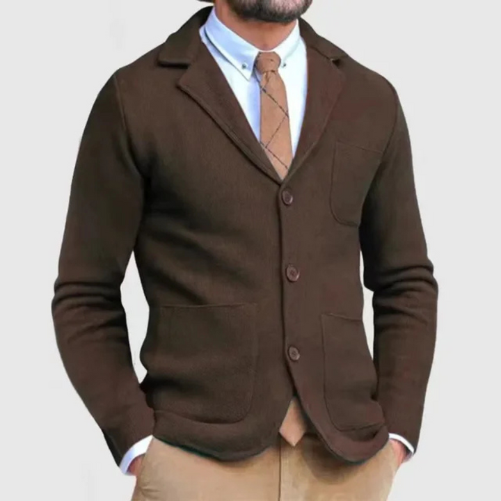 Levoire | Veste À Col Revers Réversible À Manches Longues Avec Boutons Et Poches Marron foncé