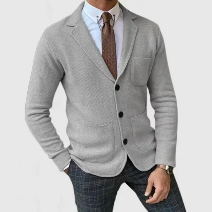 Levoire | Gilet à manches longues avec revers, bouton et poches Gris clair