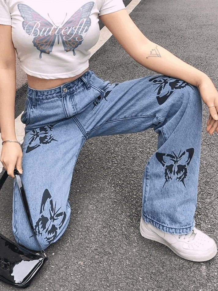 Levoire | Jean Boyfriend Papillon Taille Haute