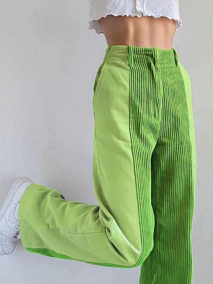Levoire | Pantalon Large En Velours Côtelé Taille Haute Y2K